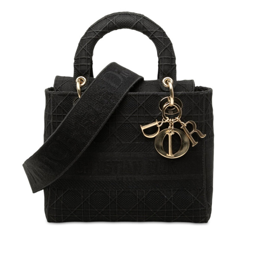 Christian Dior Dior Cannage Lady Delight Medium Handbag Shoulder Bag 2WAY M05...